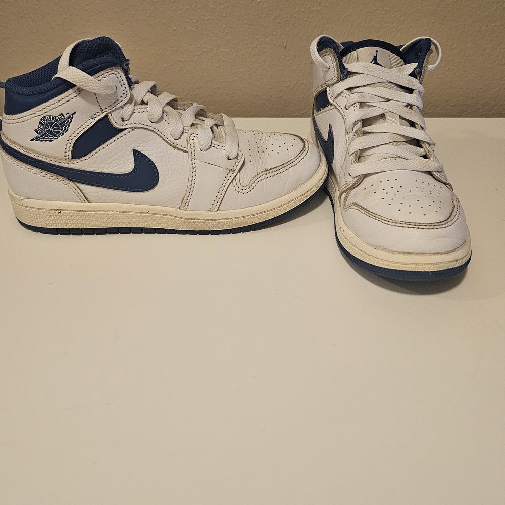 Nike Blue and White High-Top Sneakers